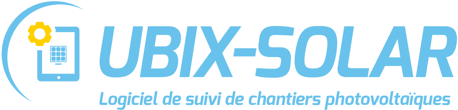 Logo Ubix Solar bleu sur fond transparent